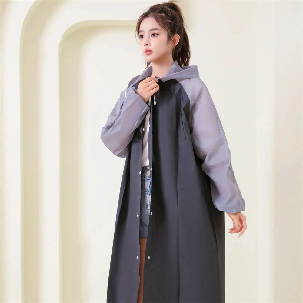 Outdoor Rain Coat Poncho Thicken Adults Long Raincoat Hooded GlowCart