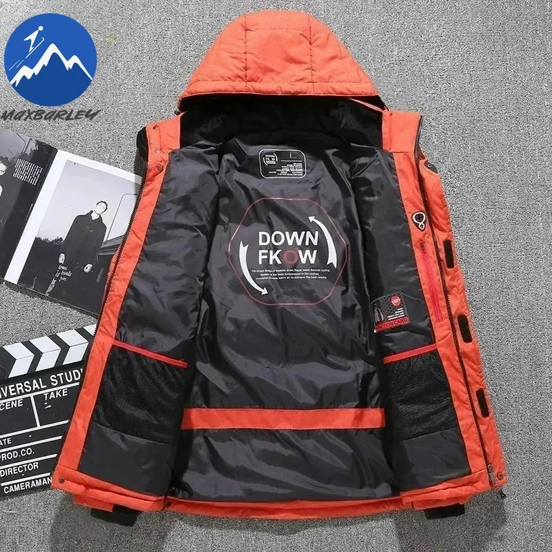 -20 Degree Winter Men White Duck Down Jacket Thick Warm Snow GlowCart