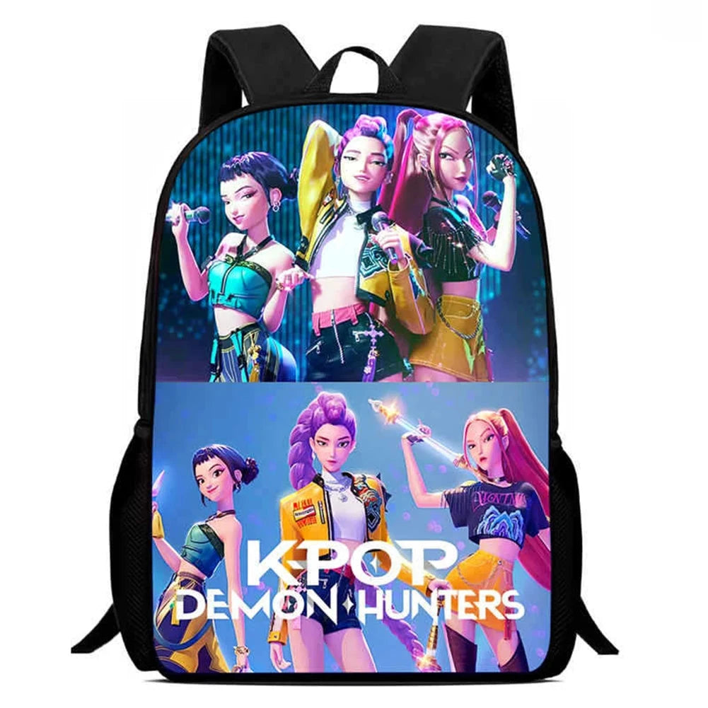 K-pop Demon Huntes Fashion Backpack for Girls Boys Anime Cartoon Large Capacity Schoolbag Children Multi-function Shoulder Bag GlowCart