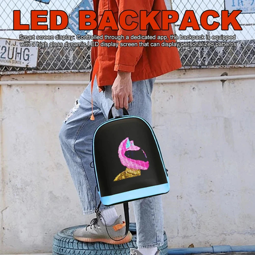 LED Motorcycle Backpack APP Control Advertising Business Bag GlowCart