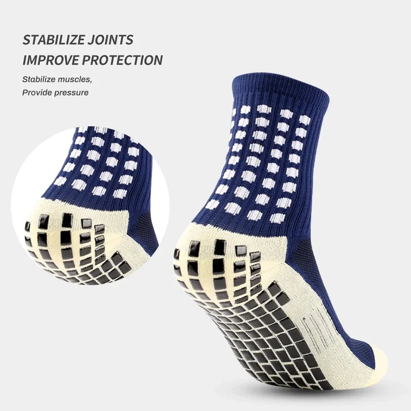 Anti-slip Football Socks Non-slip Soccer Basketball Tennis Outdoor Sport Socks Grip Cycling Riding Men Socks GlowCart