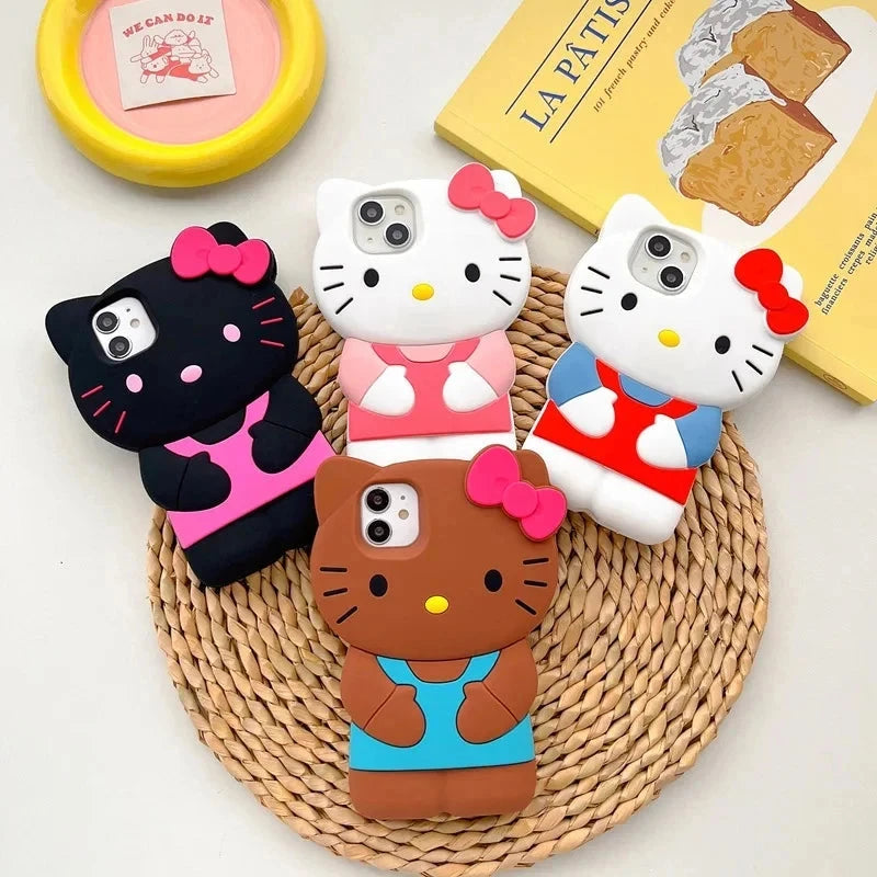Hello Kitty 3D Cartoon Bow Case For iPhone 15 14 13 Pro Max GlowCart