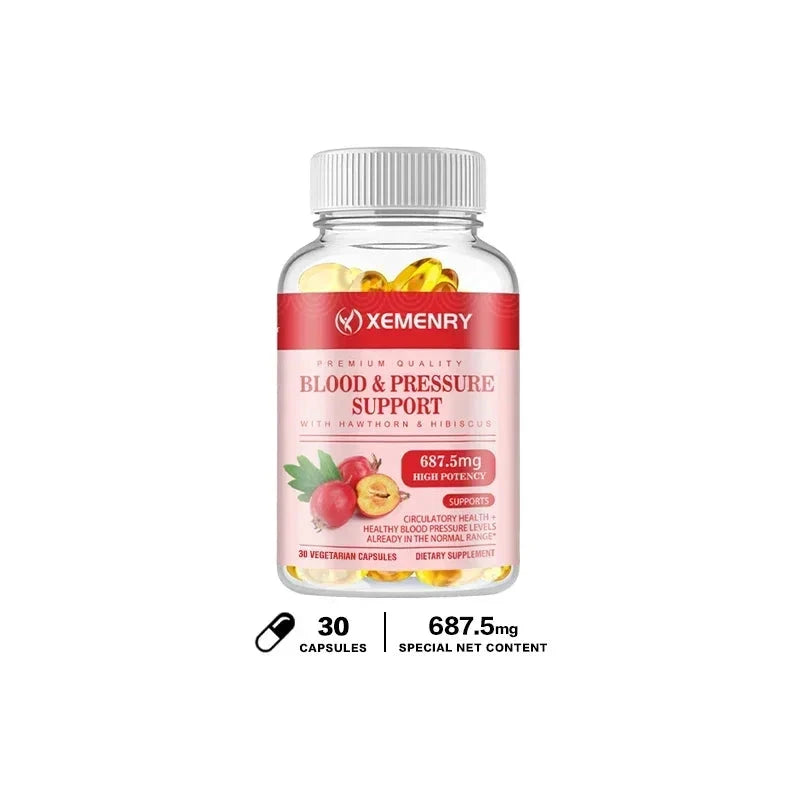 Blood & Pressure Support Capsules - for Blood Circulation, GlowCart