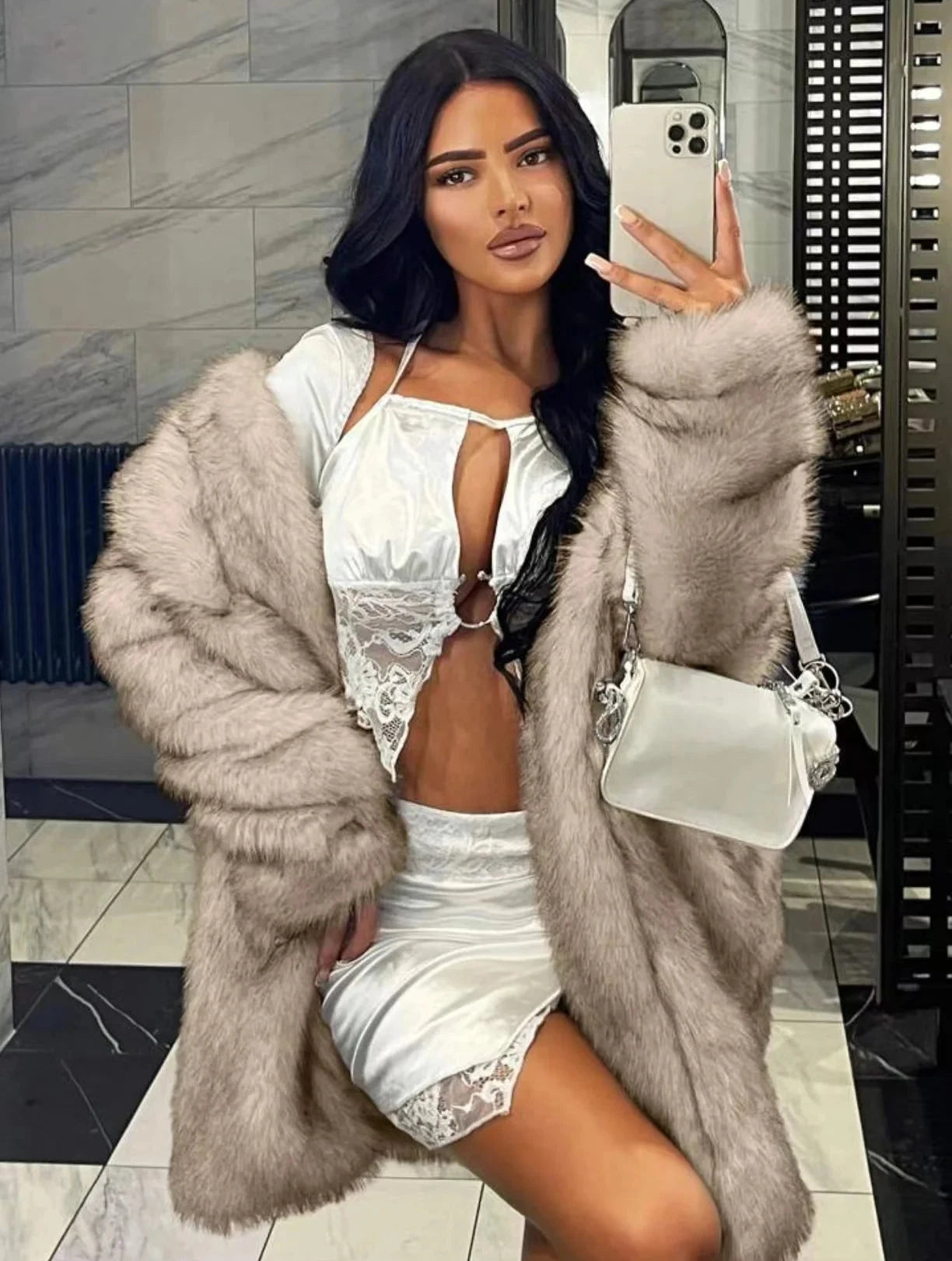 Popular faux fur women's coat jacket in autumn and winter GlowCart