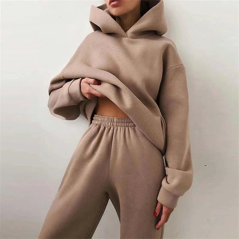 Women's Tracksuit Suit Autumn Fashion Warm Hoodie GlowCart