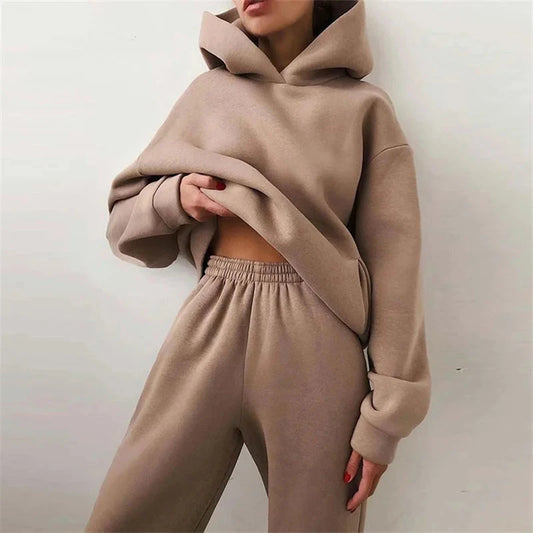 Women's Tracksuit Suit Autumn Fashion Warm Hoodie GlowCart