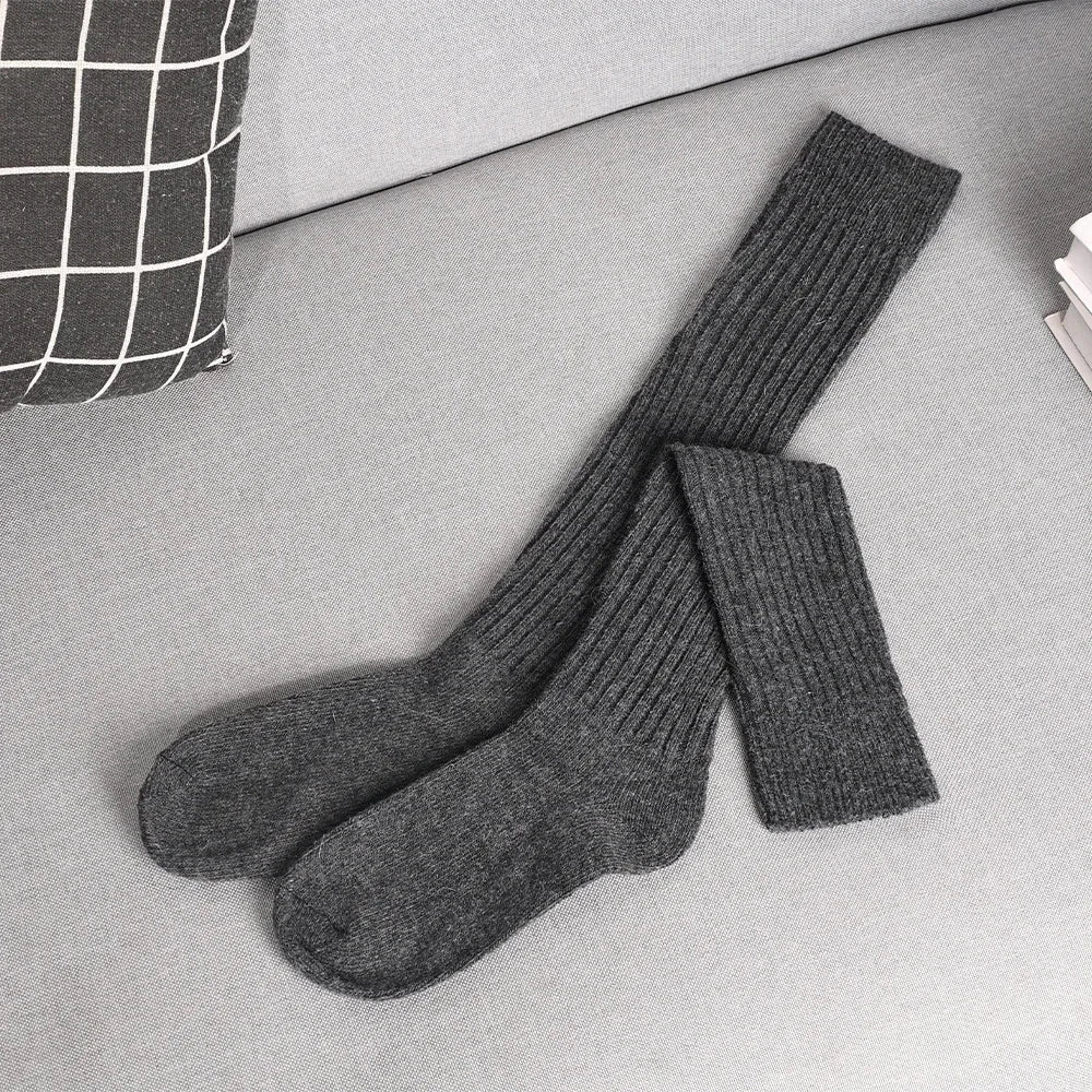 Women Long Socks Cashmere Women Boot Solid Wool Thigh GlowCart