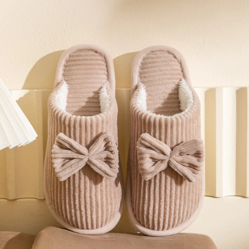 Fashion Women's Bow Slippers Fall/Winter Indoor Bedroom