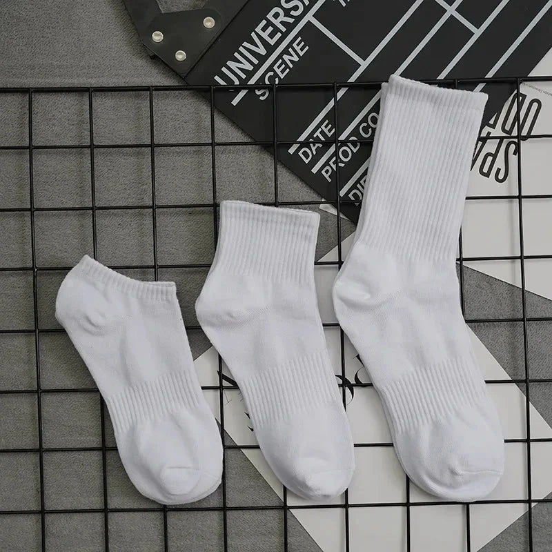 1pc 4pcs 5pcs 10pcs Socks Men's Cotton Spring Towel Bottom with Velvet Mid-tube White Stockings Thickened Sports Basketball Sock GlowCart