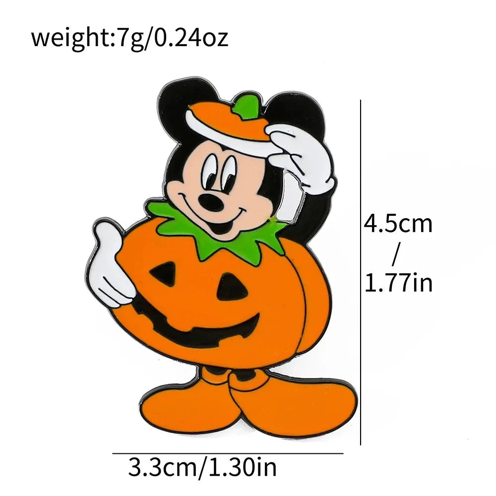 8 Pcs Hallowmas Spoof Character Brooch Cartoon Mickey Mouse GlowCart