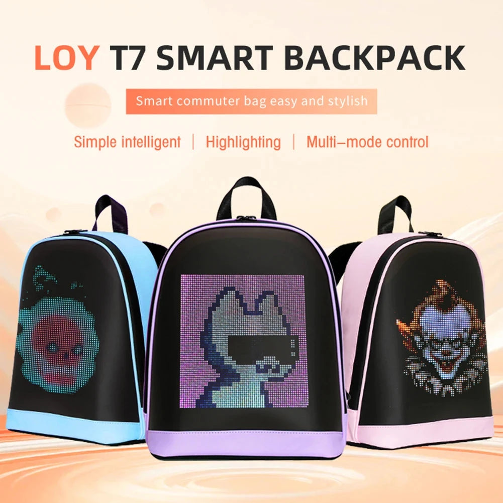 LED Motorcycle Backpack APP Control Advertising Business Bag GlowCart