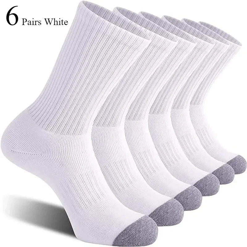 Men's Outdoor Gym Socks High Quality Comfortable Soft Ground-Gripping Football big Size Anti Odor Sweat Absorbing 6/12 Pairs GlowCart