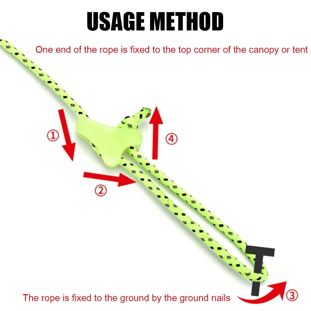 Outdoor Camping Luminous Tent Rope Buckle Canopy Triangle GlowCart