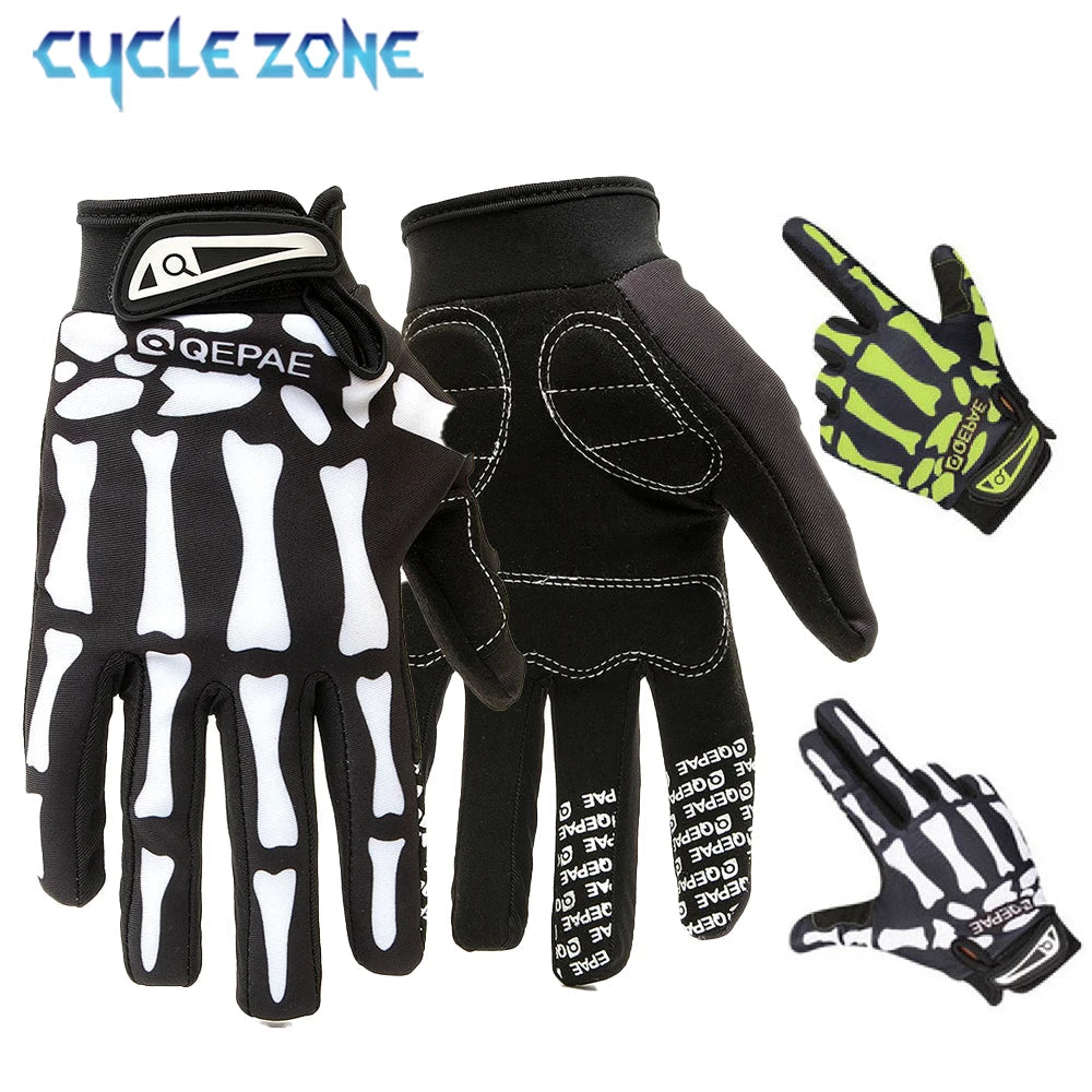 Skull Full Finger Knuckle Glove Anti-slip Mittens Motorcycle Cycling Winter Warm Mitten Unisex Sport Gloves Bicycle Equipment GlowCart