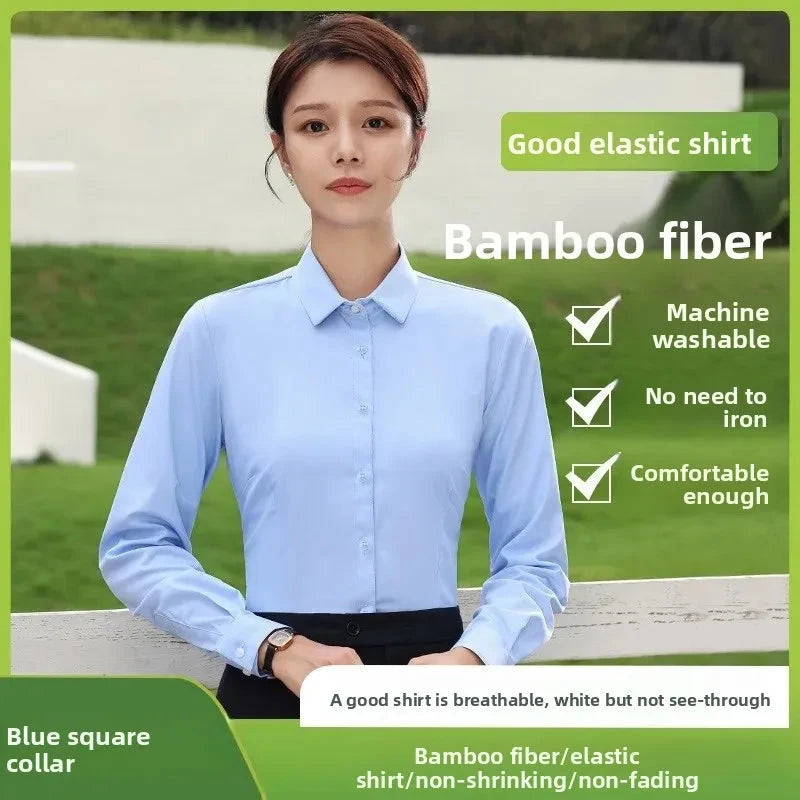 Plus Size Bamboo Fiber Elastic Work Shirt Extra Large plus GlowCart