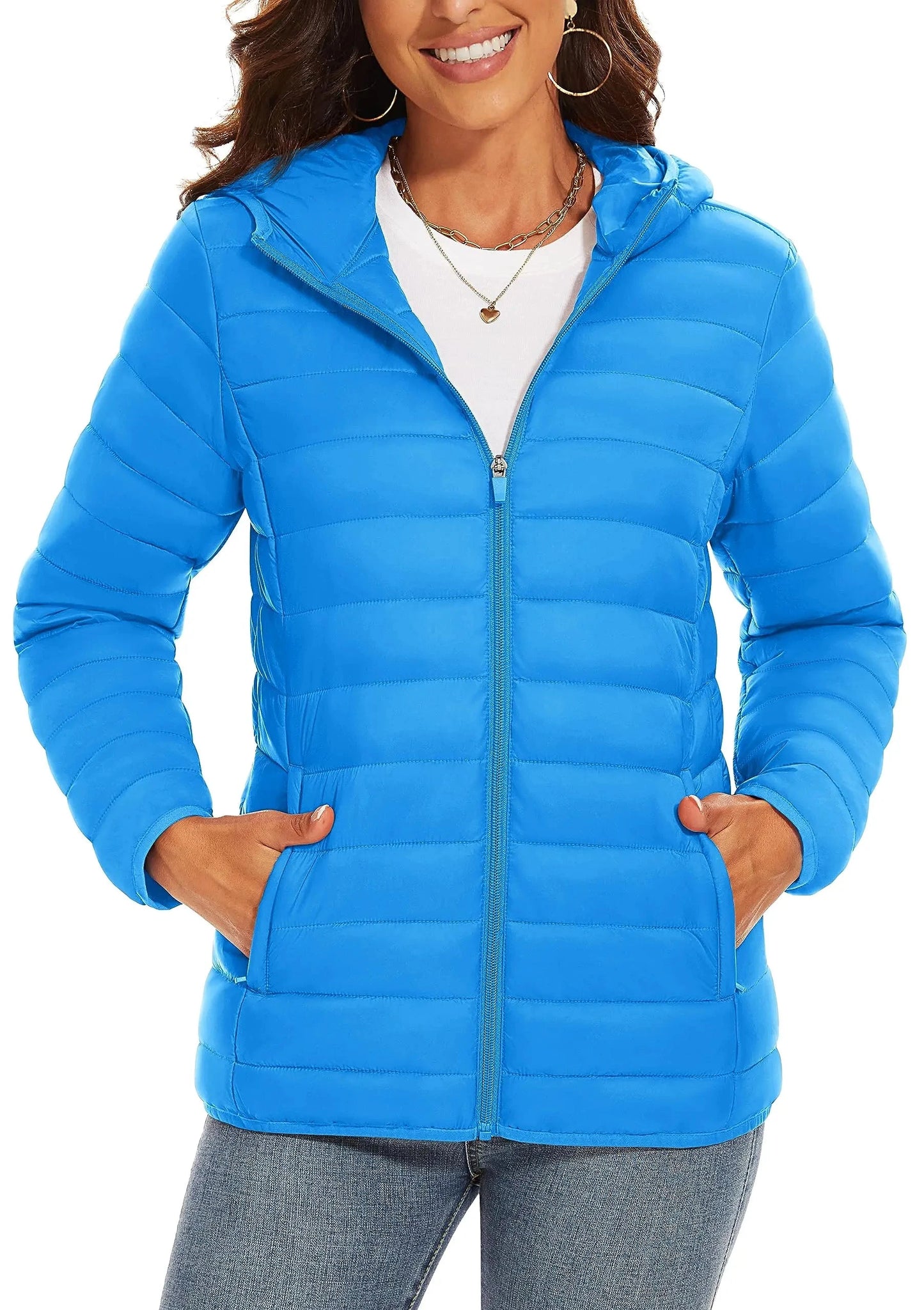 TACVASEN Full Zip Up Hooded Puffer Jacket Womens Winter GlowCart