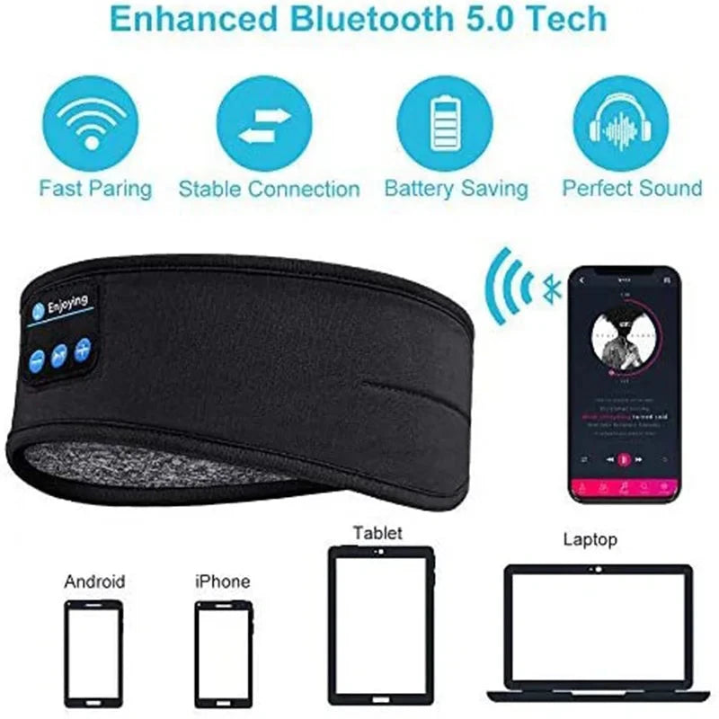 Fone Bluetooth Earphones Sports Sleeping Headband Elastic GlowCart