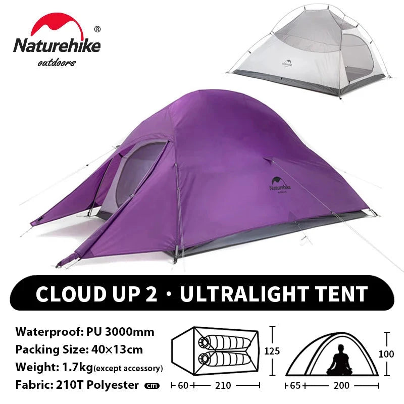 Naturehike Cloud Up 2 People Tent Ultralight 20D Camping GlowCart