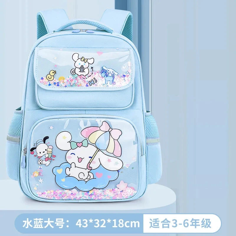 Pupil Schoolbag Backpack Lightweight Student Large Capacity Children's Cute Bags Cinnamoroll  Kuromi Sanrio My Melody Child GlowCart