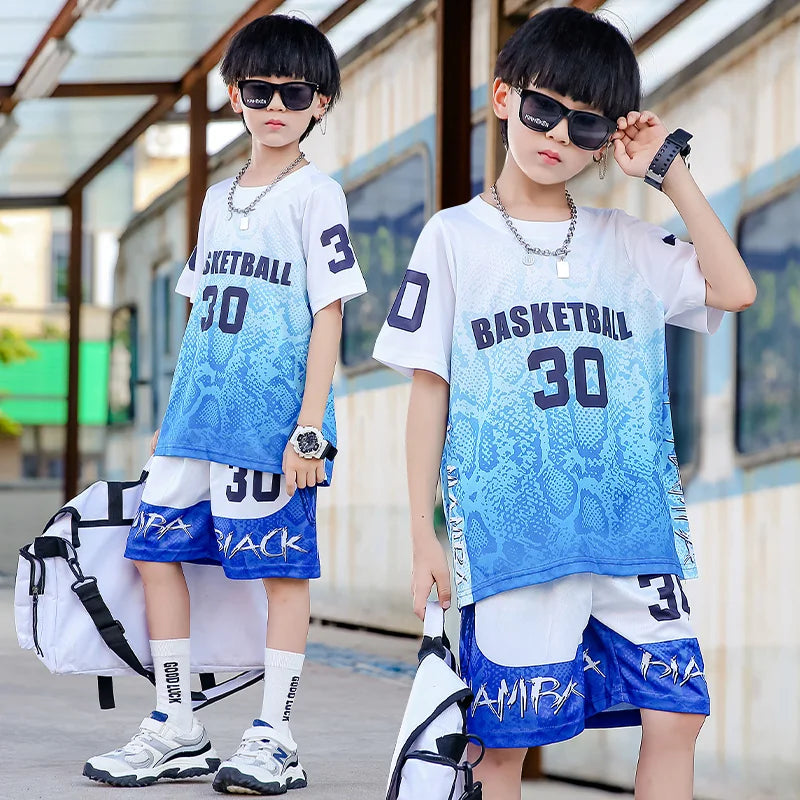Children Basketball Jersey Boy and Girls Quick-drying comfortable Shirt Sportswear Tracksuit Kid fashion Training Sport Uniforms GlowCart