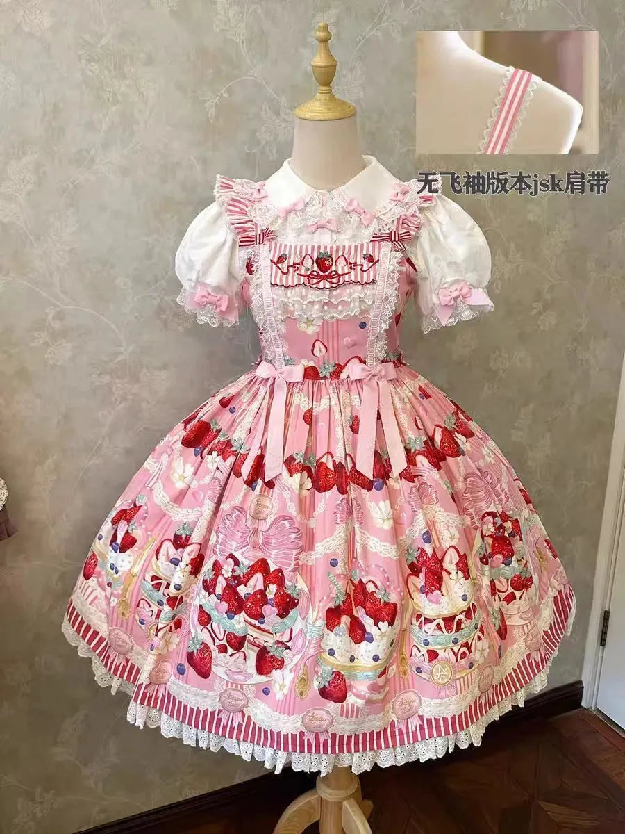 MAGOGO Victorian Sweet Lolita Jsk Dress Cute Striped GlowCart