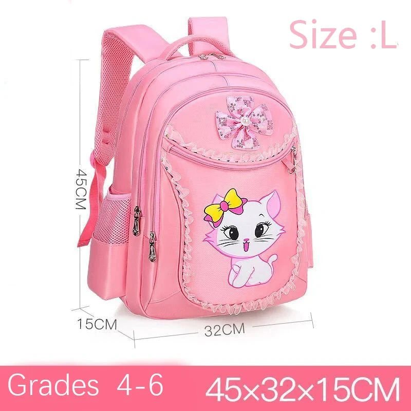 Children Backpack Pink Cute Cat Kindergarten Kid School Bag Backpack Girl Student Teenagers Waterproof Primary Bookbag SchoolBag GlowCart