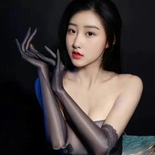 New Oil Shiny Women Ultra-thin Tight Stockings Gloves GlowCart