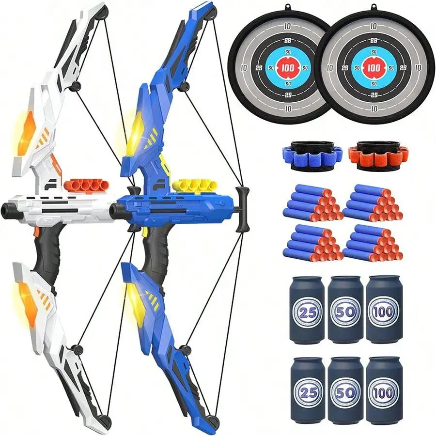 Kids Soft Dart Archery Toy Set with LED Lights,Indoor Outdoor Sports Gift for Boys and Girls,Halloween/Christmas/Thanksgiving GlowCart