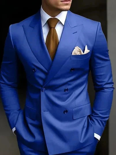 High Quality Brown Men's Suits Double Breasted Bespoke GlowCart