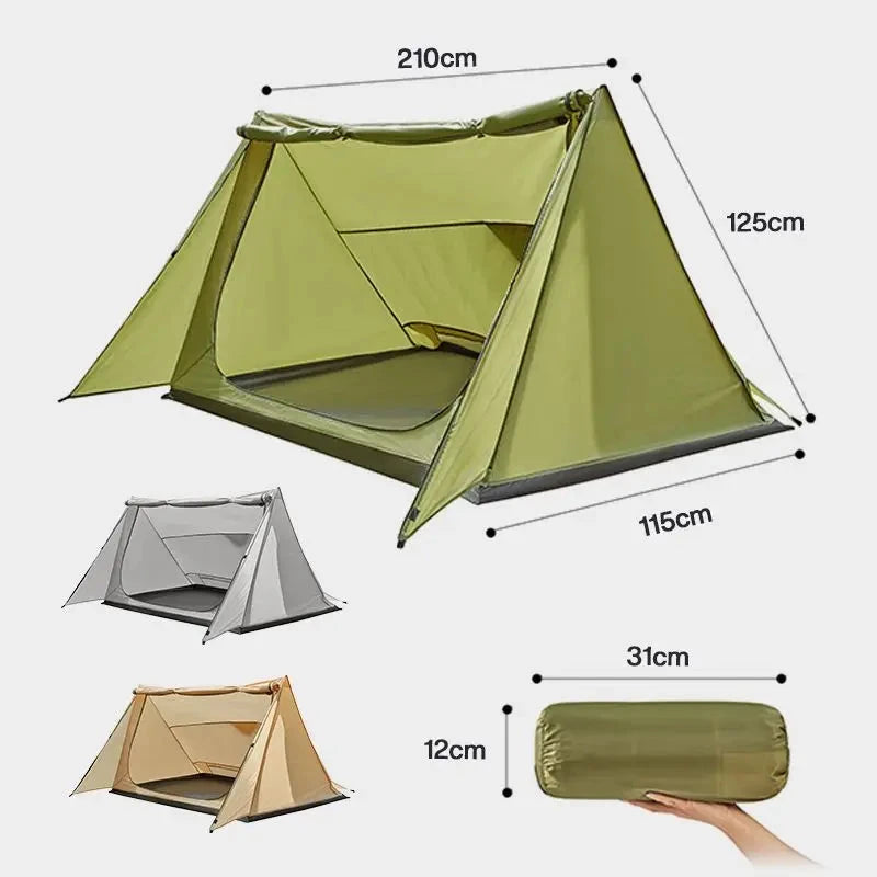 Outdoor Hiking Ultralight Shelter 1-2 Person 3 Season 210T GlowCart