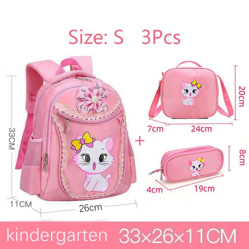 Children Backpack Pink Cute Cat Kindergarten Kid School Bag Backpack Girl Student Teenagers Waterproof Primary Bookbag SchoolBag GlowCart