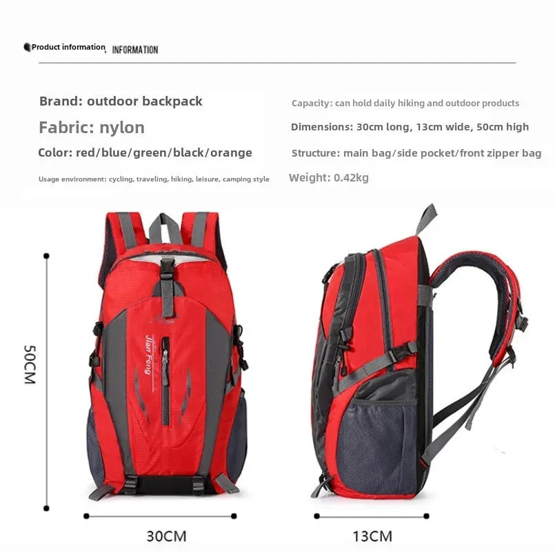 40L Lightweight Outdoor Backpack Waterproof Travel Daypack GlowCart