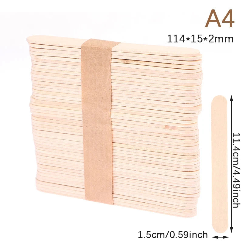 50Pcs Wax Waxing Disposable Sticks Wood Tongue Depressor GlowCart