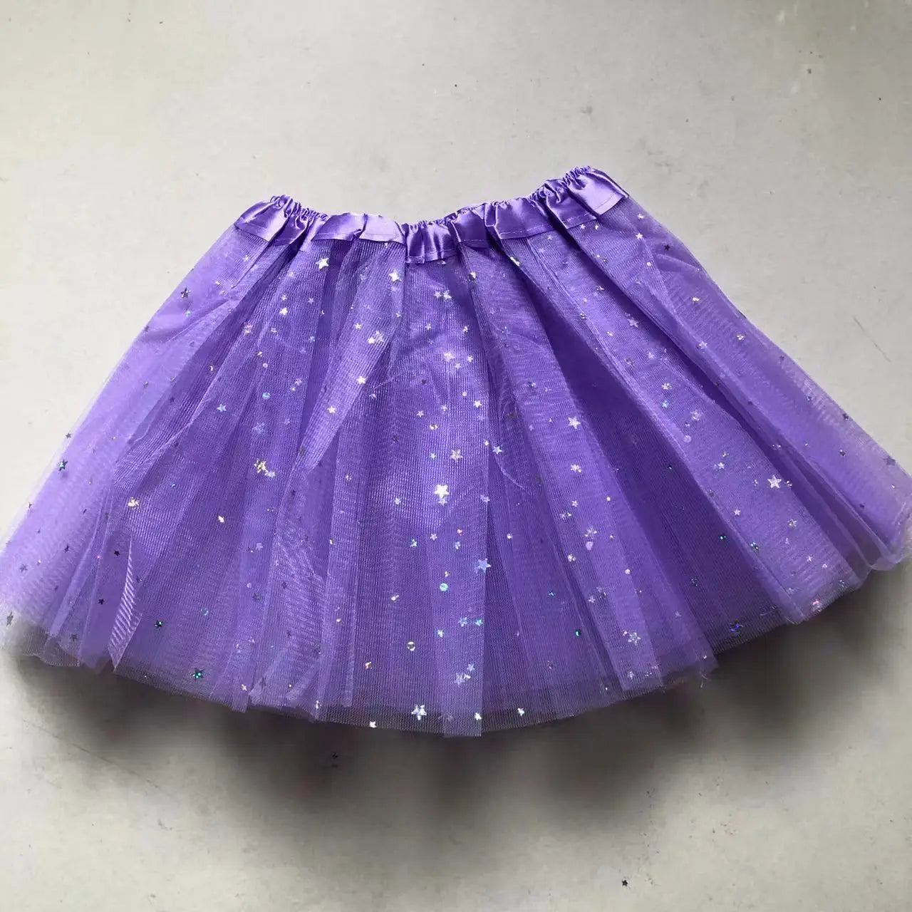 Kids Baby Star Glitter Dance Tutu Skirt For Girl Sequin 3 Layers Tulle Toddler Pettiskirt Children Chiffon 2-8T GlowCart