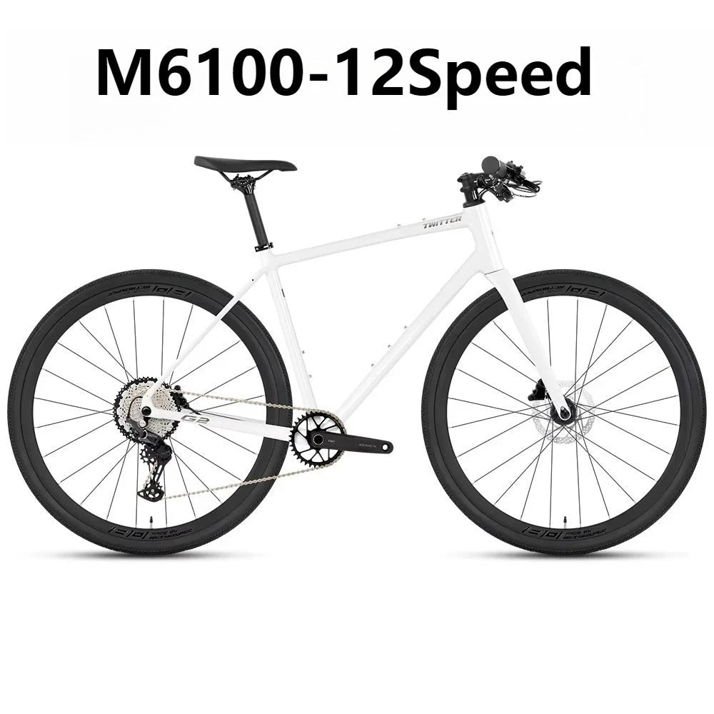 TWITTER Gravel G2 Flat Handle DEORE M6100-12S,Off-Road  Aluminum Road Bike,Hydraulic Oil Disc Brake 700*45C велосипед bicicletas GlowCart