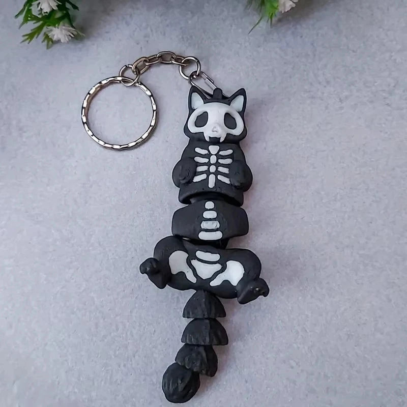 Personalized Skeleton Cat Print 3D Toy Keychain, Suitable GlowCart