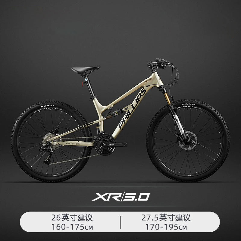 26/27.5 inch mtb Soft Tail DH Mountain Bike 27/33 speed Cross Country Bicycle aluminum alloy Full Suspension Downhill bicicleta GlowCart