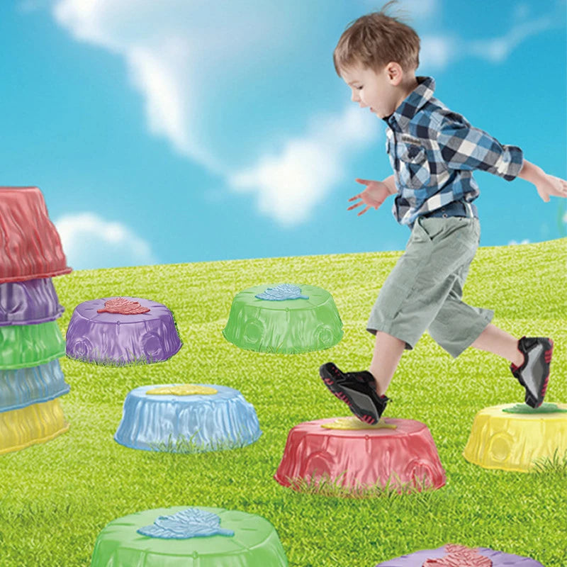 Kids LED Lights Stepping Stone Preschool Skills Sport Toy Toddler Sensory Integration Equipment  Activity Social Outdoor Game GlowCart