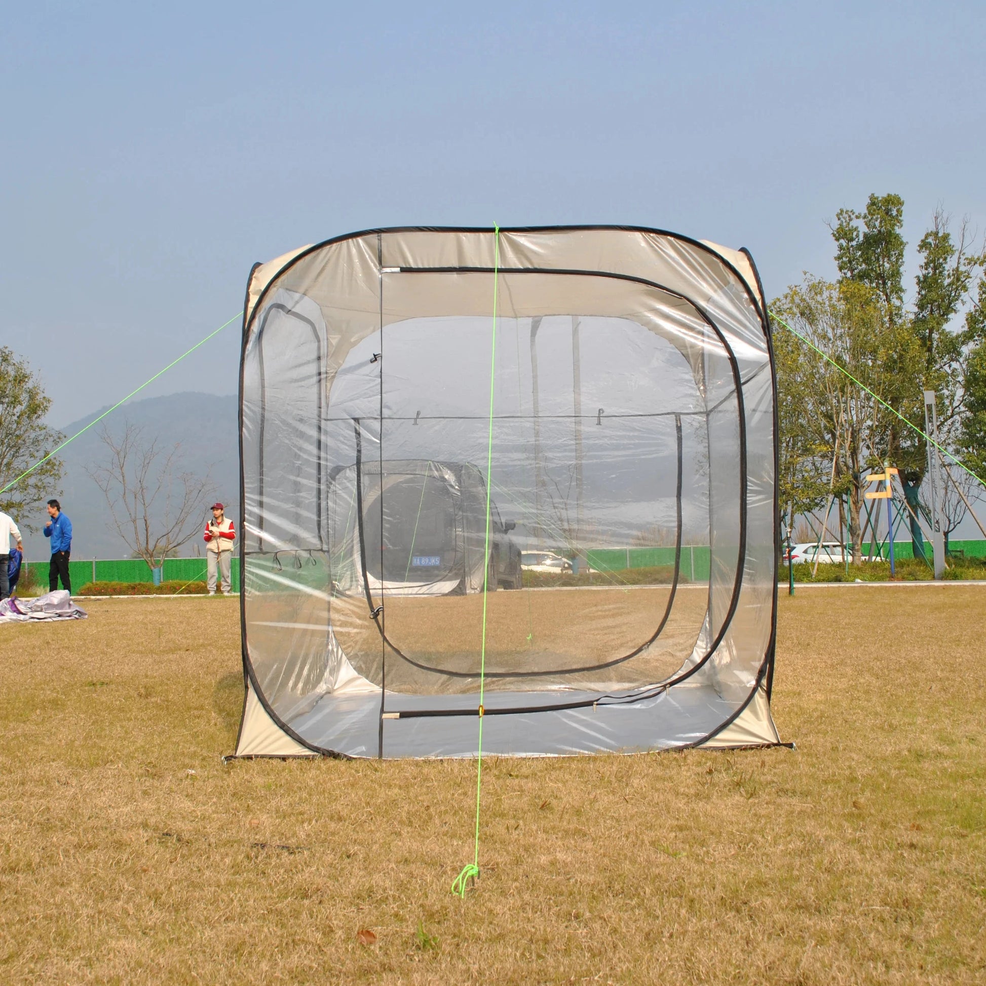 Patio Gazebo Transparent PVC Room, 4 Person Pop up Outdoor GlowCart