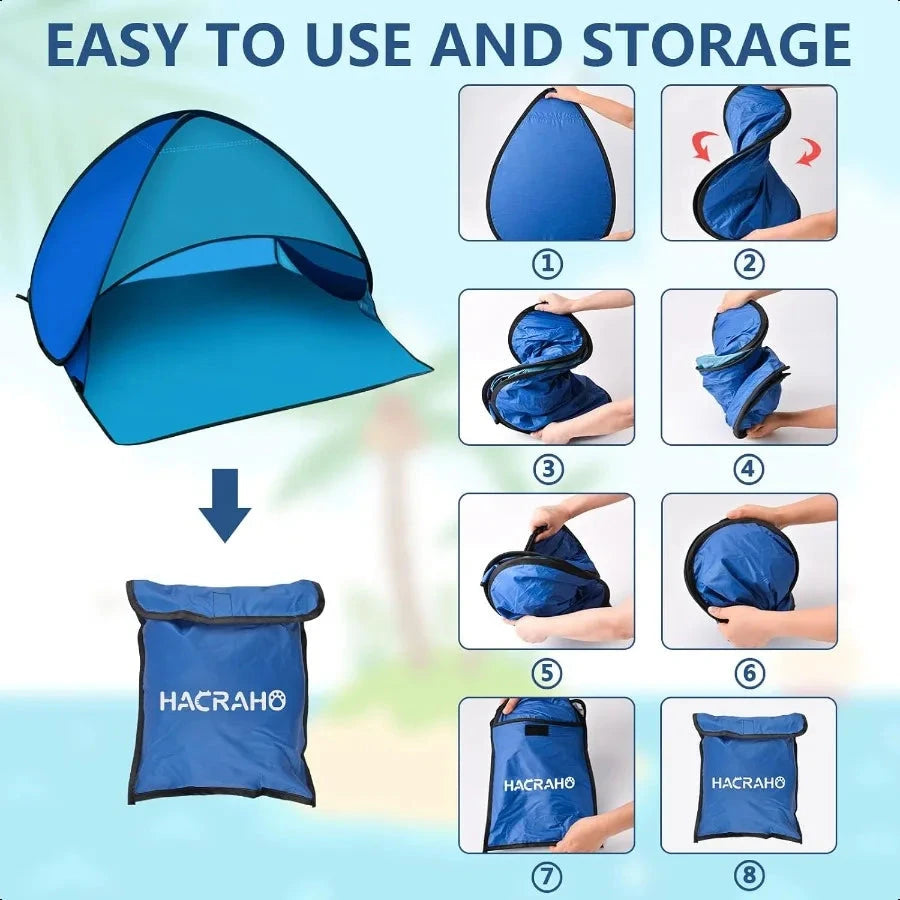 Beach Sun Shelter 1 Pack Pop Up Tent Outdoor Automatic GlowCart