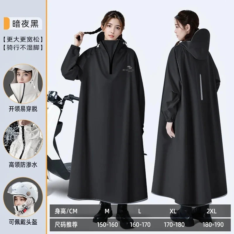 One-piece Long Motorcycle Raincoat Oxford Cloth Cycling GlowCart