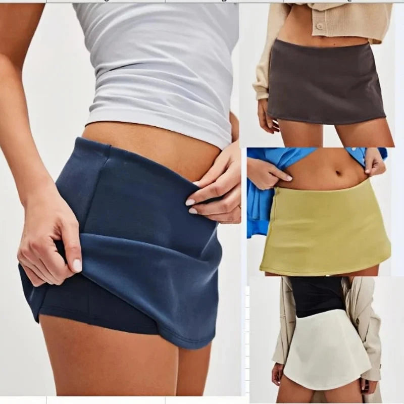 Women's Mini Skorts Casual Stylish Simple Solid Low Rise GlowCart
