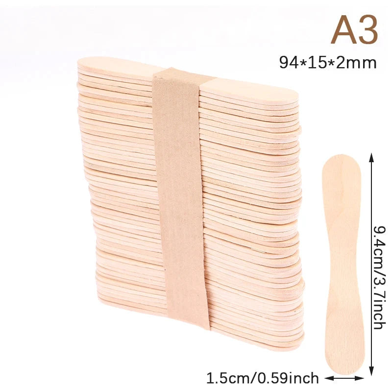 50Pcs Wax Waxing Disposable Sticks Wood Tongue Depressor GlowCart