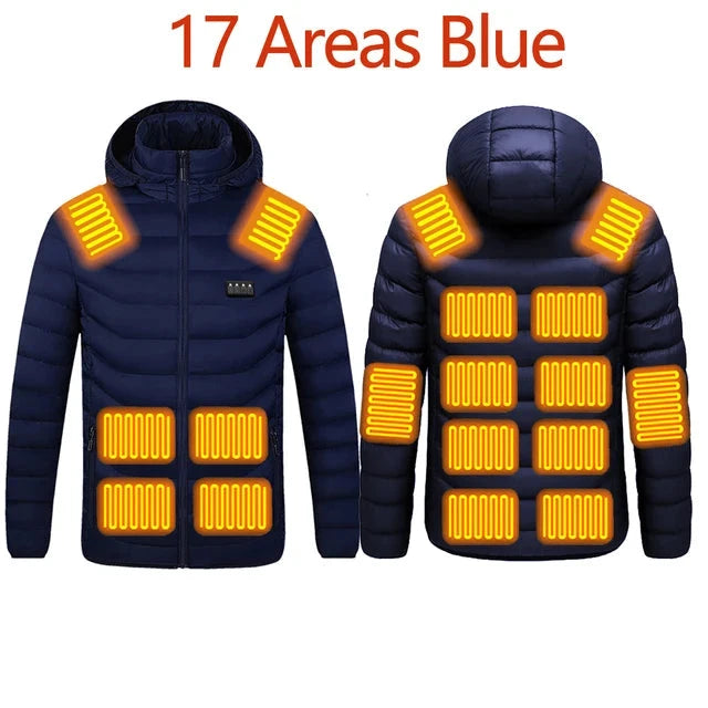 Men's parka Winter Warm USB Heating Jackets Smart Thermostat GlowCart