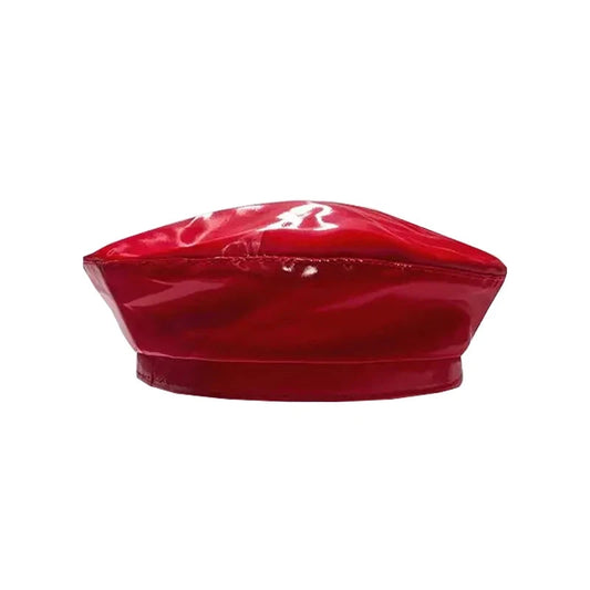 Lady mirror PU leather painter caps casual hat fashion GlowCart