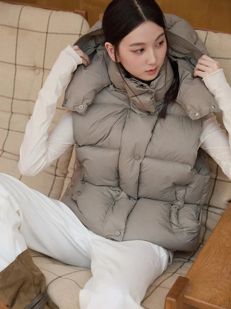 Women's Hooded Down Vest 2025 Fall/Winter Collection GlowCart