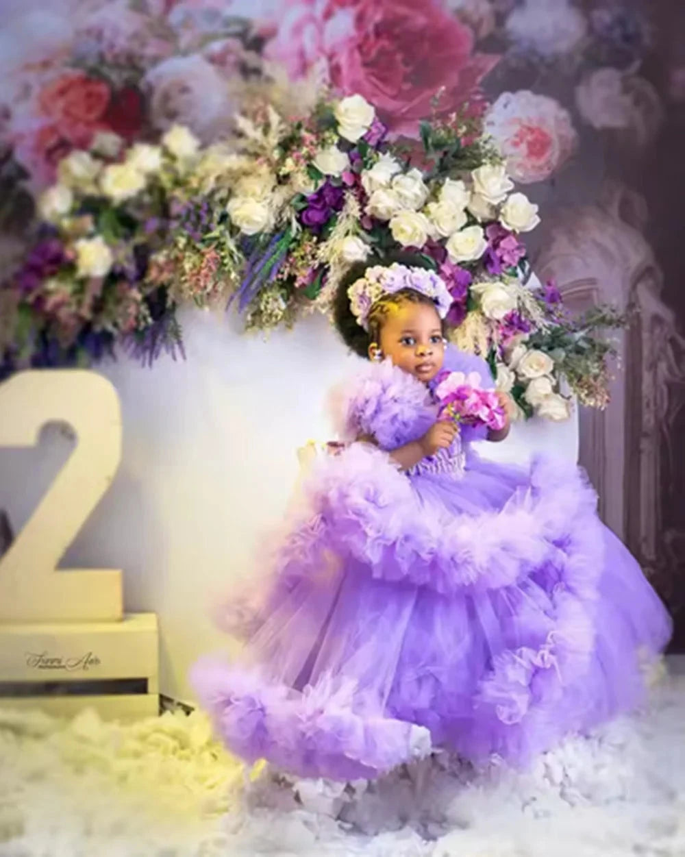 Lavender Girls Birthday Party Dresses Customized Ruffles GlowCart