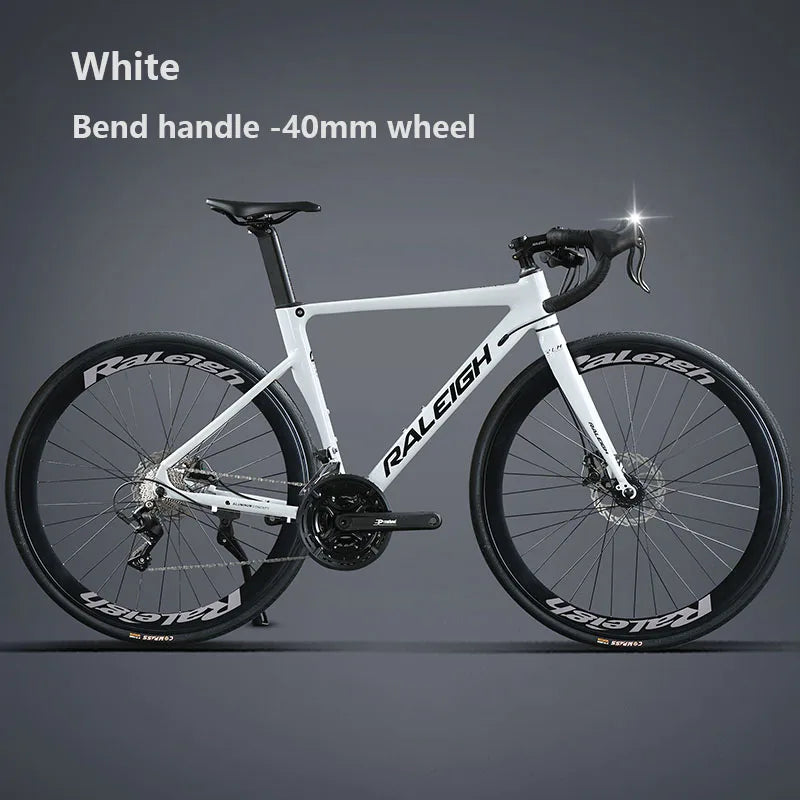 Aluminum Alloy Gravel Bike Road Bicycle.700C Racing Road Bike,40/60mm 16/18/24/27 Speed,Road Cycling Bicycle for Student Adult GlowCart