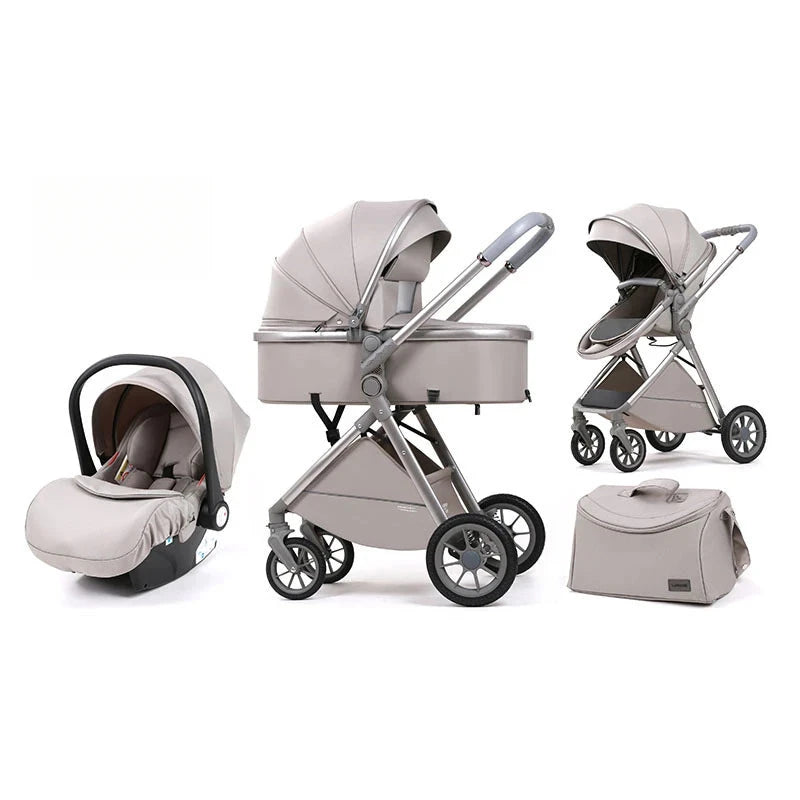 Luxurious High-view Children's Stroller That Can Sit and Lie Down on The Baby's Two-way Baby Stroller GlowCart