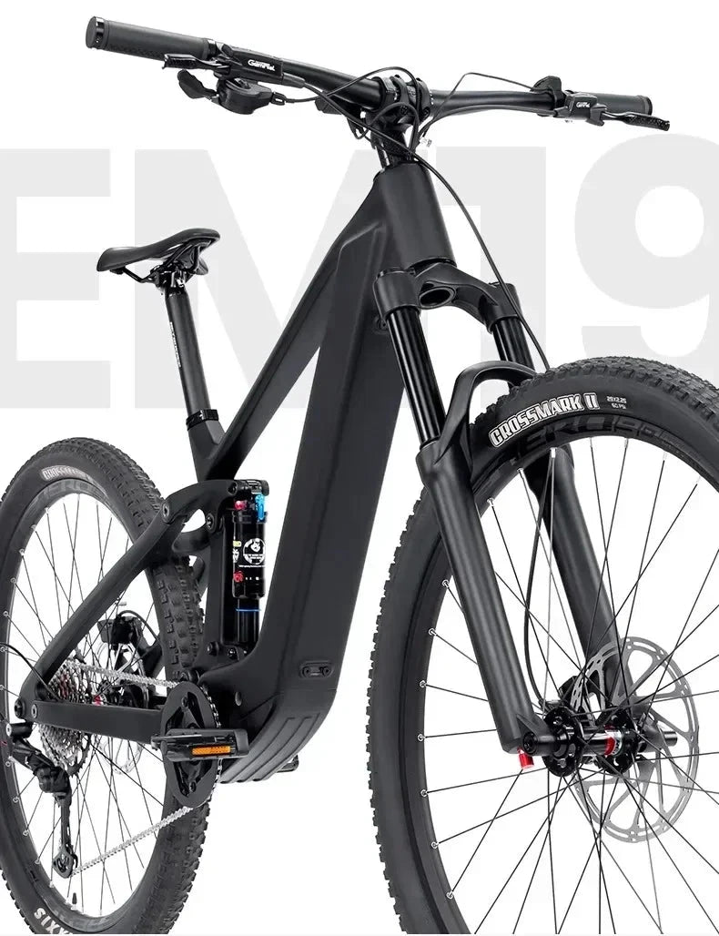 Electric assist carbon fiber mountain bike EM19 12 speed M6100 M820 ultra long range comfortable mountain bike GlowCart